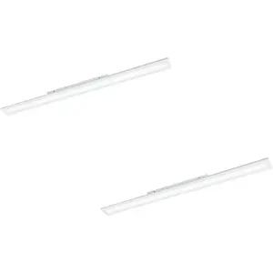 2 PACK Wall / Ceiling Light White 1195mm Slim Strip Panel 36W LED 4000K