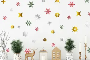 Magic Christmas Snowflakes Window Stickers, Wall Art, DIY Art, Home Decor, Decal