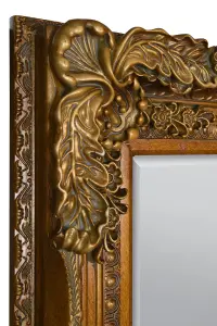 MirrorOutlet Carved Louis Gold Antique Style Dress Mirror 175 x 89