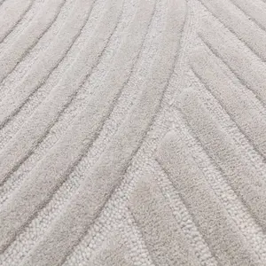 Silver Handmade Wool Geometric Modern Easy to Clean Rug for Living Room and Bedroom-160cm X 230cm