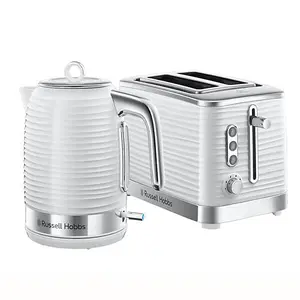 Russell Hobbs Inspire Kettle & 2 Sl Toaster Set White