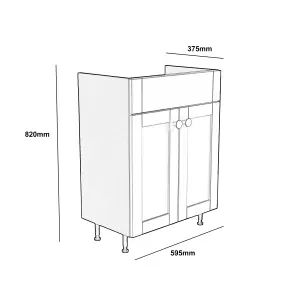 Ashford Standard Matt Dusty grey Double Freestanding Bathroom Vanity unit (H) 820mm (W) 595mm