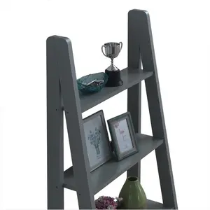 Arelious Ladder Bookcase Dark Grey