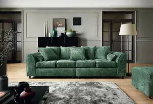 Harriet Crushed Chenille 4 Seater Sofa in Rifle Green