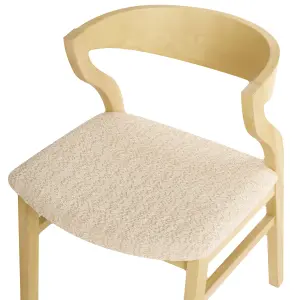 Set of 2 Dining Chairs MAROA Rubberwood Light Beige