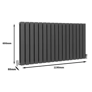 Designer Flat Radiator - 600 x 1190mm - Anthracite