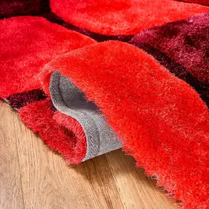 Red 3D Pebbles Shaggy Rug - Hawaii