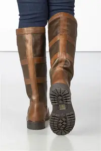 Rydale Ladies Tall Leather Boots - Tullymore - Oak 4 Regular Fit