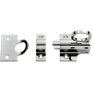 Sprung Fanlight Window Catch 33mm Fixing Centres Polished Chrome Loft Window