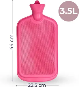 3.5L XX Large Hot Water Bottle - Pink Faux Fur Covered Pain Relief & Hand/Foot Warmer - Soft, Washable, Hot & Cold Compress