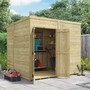 BillyOh Switch Tongue and Groove Pent Wooden Shed - 8x6 Windowed - 15mm Thickness