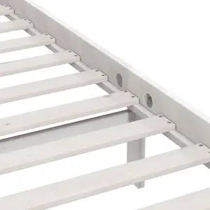 Berkfield Bed Frame White Solid Wood 75x190 cm Small Single