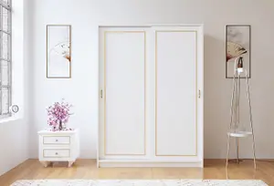 MARIE Gold White Sliding Door Wardrobe