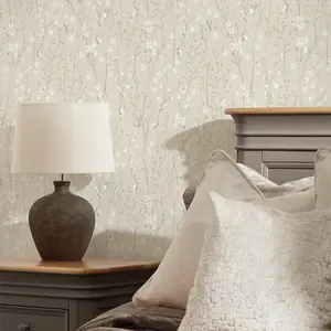 Summer Meadow Wallpaper In Cream