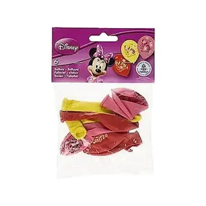 Disney Latex 3rd Birthday Balloons (Pack of 6) Yellow/Pink/Red (One Size)