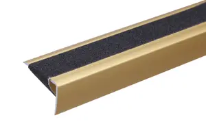 Anodised aluminium anti non slip stair edge nosing trim 900mm x 41mm x 26,6mm A44 gold