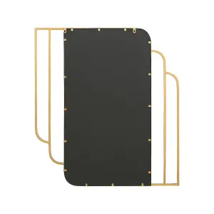 Prague Rectangular Mirror in Gold Weather Resistant