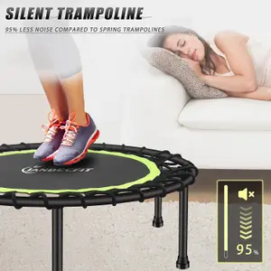 Trampoline Bungee Style Jumper 38" Rebounder Bouncer Exercise Silent Black Green