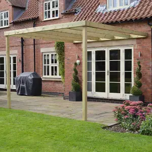 Wall Mounted Box Pergola - L300 x W300 x H270 cm - Light Green