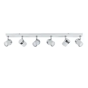 ValueLights Rosie White Ceiling Bar Spotlight and GU10 Spotlight LED 5W Cool White 6500K Bulbs