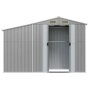 Brytanni Garden Shed Outdoor Storage Shed Patio Yard Tool Shed Galvanised Steel Grey