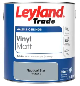 Leyland Trade Vinyl Matt Walls & Ceilings Emulsion Paint Nautical Star (PPG1036-3) 2.5L