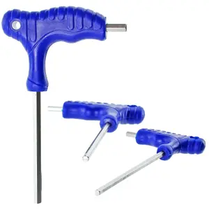 SPARES2GO 10 Piece T Handle Metric Hex Allen Key CR-V Screwdriver Set + Stand