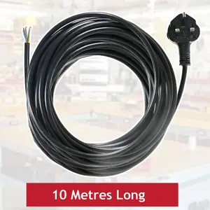 SPARES2GO Universal Cable 3 Core 13A 1.5mm UK Plug for Air Con Purifier Conditioner Cooling Fan 10m