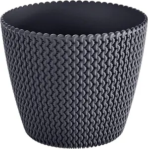 Plant Pots Indoor Outdoor Plastic Flowerpot Small Medium Large Splofy  Anthracite 30cm