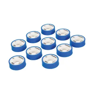 Silverline 250475 White PTFE Thread Seal Tape 10pc