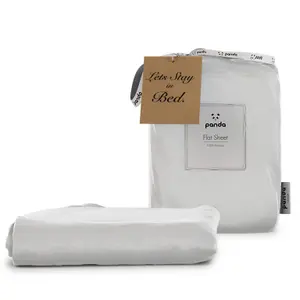 100% Bamboo Bedding Flat Sheet Pure White