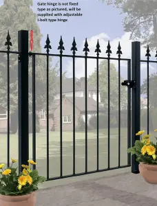 SAXA Spear Top Metal Garden Gate 1067mm GAP x 950mm High SAZP05/5