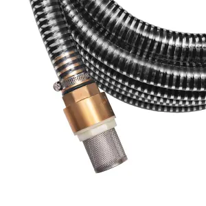 Berkfield Suction Hose with Brass Connectors 10 m 25 mm Black