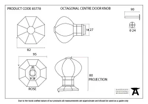 From The Anvil Pewter Octagonal Centre Door Knob