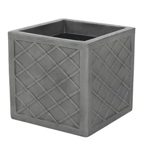 Sankey Lazio Square Planter Pewter Grey (One Size)