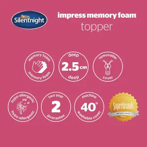 Silentnight Impress 2.5cm Memory Foam Mattress Topper