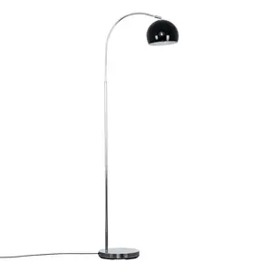 Derosier 152cm Arched Floor Lamp Chrome / Black