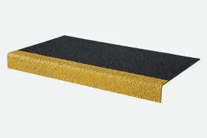 Anti-Slip GRP Stair Treads 55mm x 345mm x 2m Black/Yellow