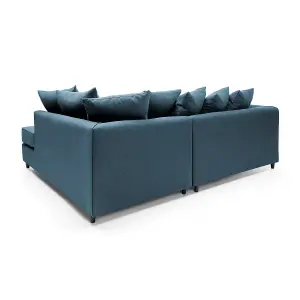 Darcy Corner Sofa Right Facing in Teal Linen Fabric