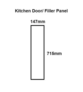 WTC White Gloss Vogue Lacquered Finish 715mm X 147mm (150mm) Slab Style Kitchen Door Fascia / Filler Panel 18mm Thickness