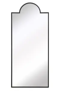 MirrorOutlet Genestra - Black Modern Wall & Leaner Garden Mirror 75"x 33" 190x85cm