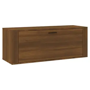 Berkfield Wall Shoe Cabinet Brown Oak 100x35x38 cm Engineered Wood