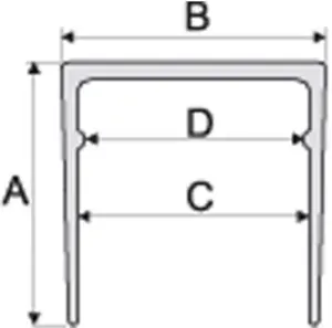 Aluminum anodised equal-sided channel U-shape section grooved bar, U-profile B63 1000x21x21,1 mm