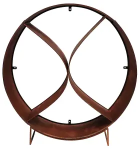 Circle Sculptural Log Storage Natural Rust H116cm W110cm