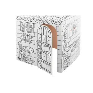 BANKERS BOX At Play Cardboard House Colour Your Own Childrens Playhouse Treats & Eats Playhouse