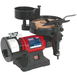 Powerful Wet and Dry Bench Grinder with 250W Motor and 200mm Sharpening Stone