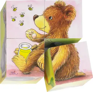 Goki Baby Animals Puzzle Cubes