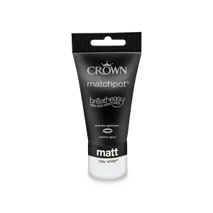 Crown Breatheasy Clay white Matt Emulsion paint, 40ml