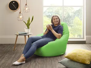 Adult Highback Beanbag for Indoors or Outdoors Ready Filled Bean bags - Lime Green