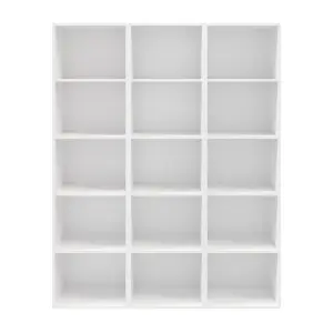 GoodHome Atomia Matt white Freestanding 15 shelf Rectangular Bookcase, (H)1875mm (W)1500mm